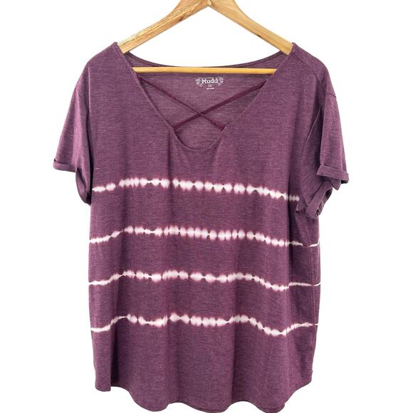 Mudd Clothing Tie dye cross front‎ Purple XXLarge Casual Top - Picture 1 of 9